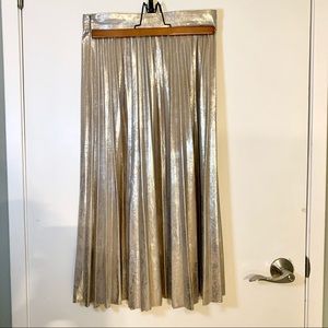 Zara Accordion Pleated Misi Skirt Gold XS